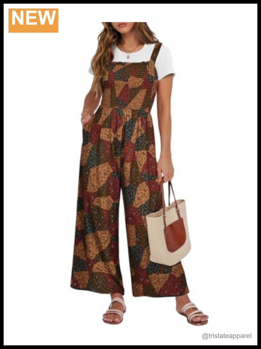 Plus Size Sleeveless Wide Leg Jumpsuit Adjustable Straps Pockets